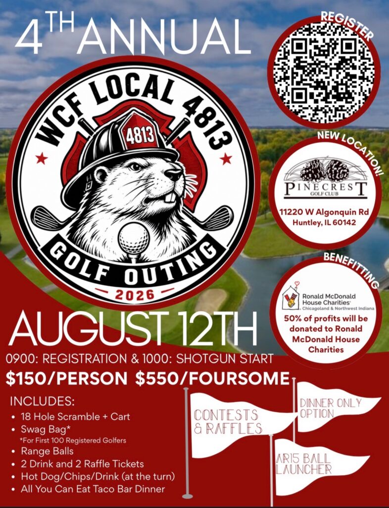 Informational graphic with details about the 2026 charity golf outing.